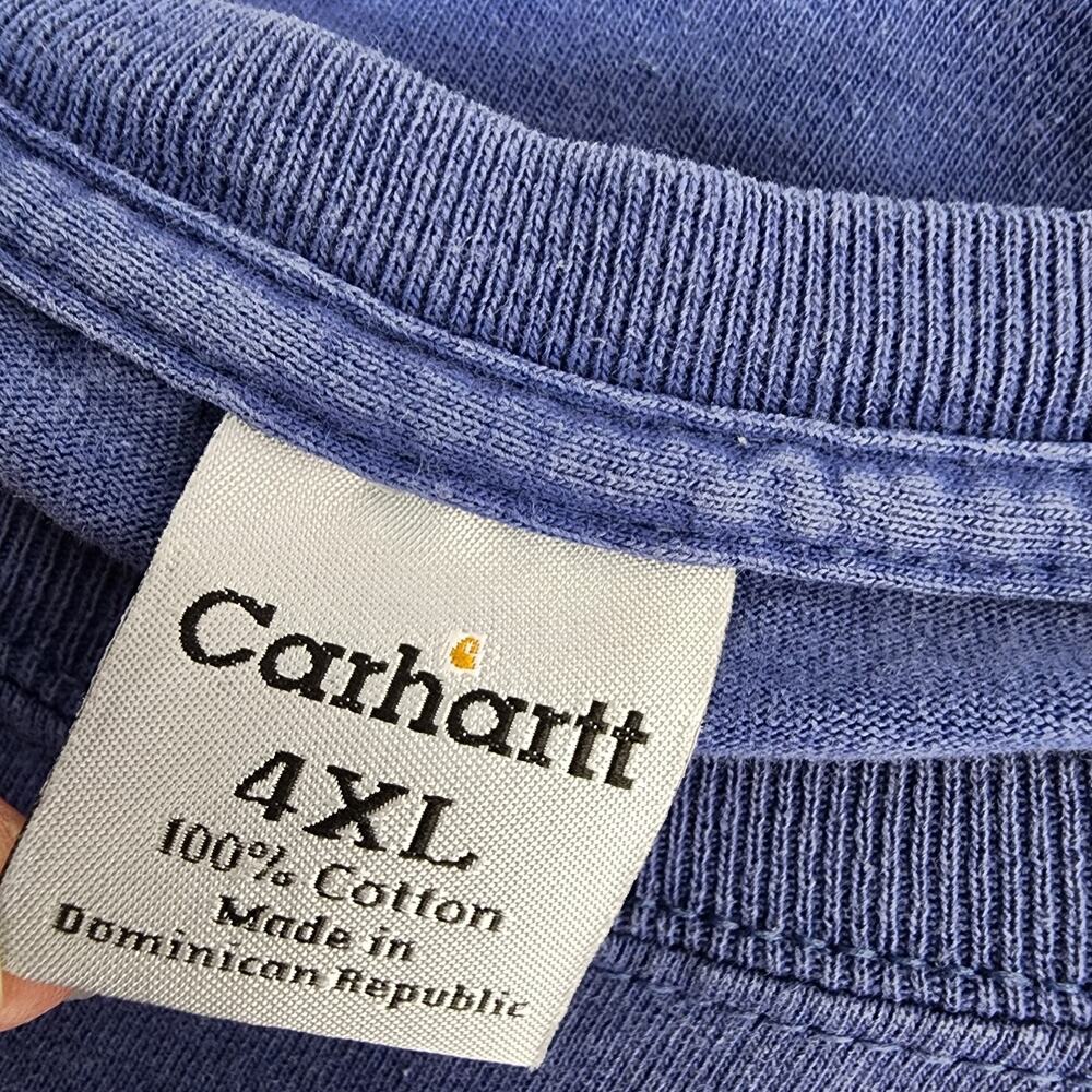 Carhartt Men Loose Fit T-Shirt 4XL Blue Short Sleeve Pocket Tee Heavyweight Work - Picture 10 of 11